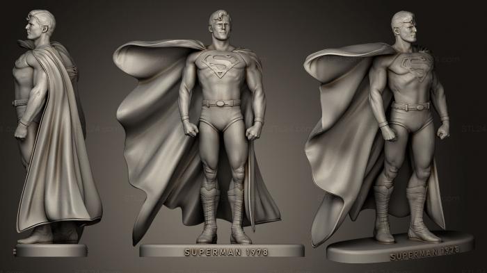 Статуэтки герои, монстры и демоны (Супермен 1978, STKM_0524) 3D модель для ЧПУ станка